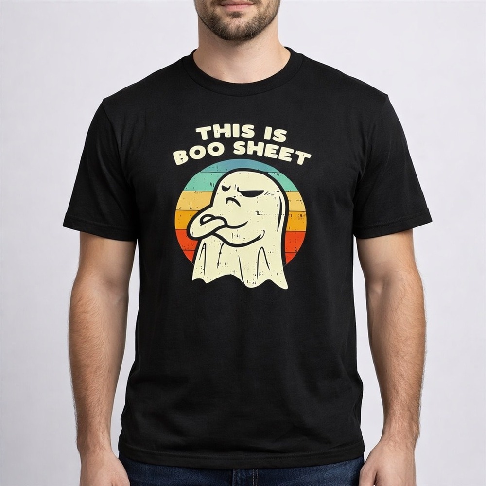 Gildan Heavy Cotton This is Boo Sheet Ghost‎ Halloween T Shirt Mens Medium